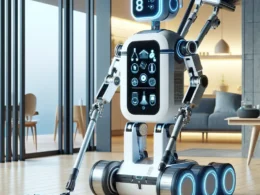 "SwitchBot K20 Plus multitasking household robot showcased in a modern home, highlighting its advanced features for seamless home automation and enhanced daily living."