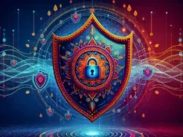 "Image of BharatPe's Maha Kumbh Shield logo, symbolizing enhanced security for digital transactions, featured in an article about BharatPe's new initiative to protect users during online transactions."
