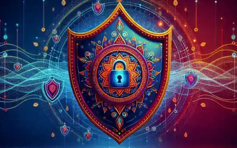 "Image of BharatPe's Maha Kumbh Shield logo, symbolizing enhanced security for digital transactions, featured in an article about BharatPe's new initiative to protect users during online transactions."