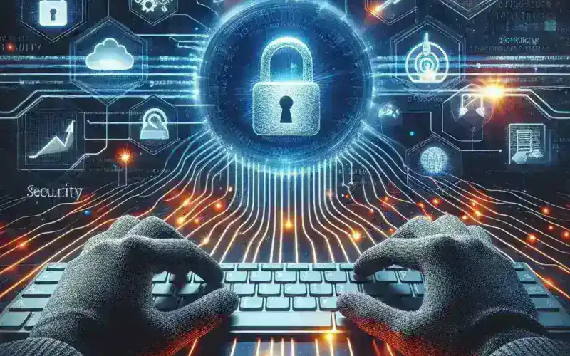 "Professional ethical hacker analyzing security vulnerabilities on a laptop, symbolizing the importance of cybersecurity measures for protecting e-commerce platforms."