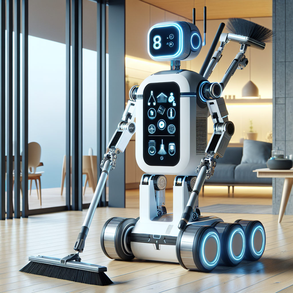 "SwitchBot K20 Plus multitasking household robot showcased in a modern home, highlighting its advanced features for seamless home automation and enhanced daily living."