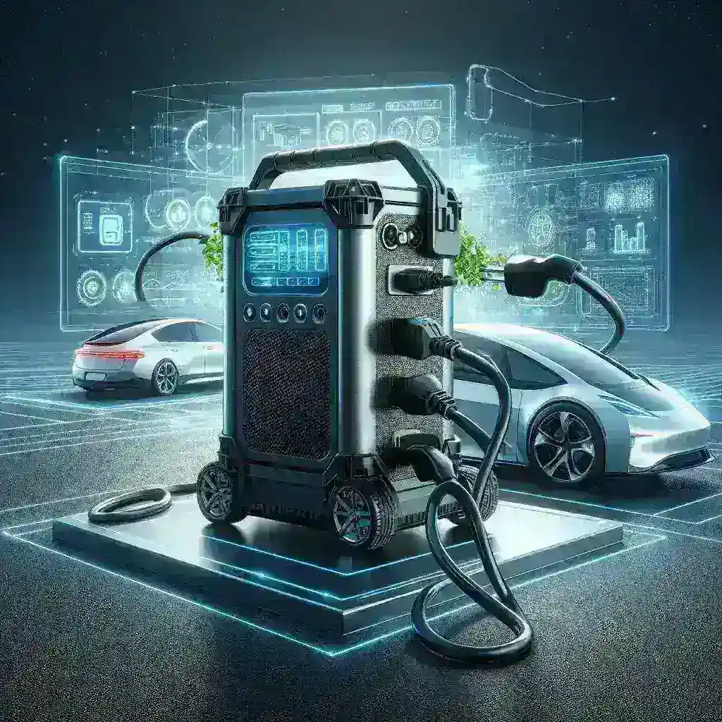 "EcoFlow Delta Pro Portable Power Station with EV charging support showcased at the latest technology event, highlighting its features for sustainable energy solutions."