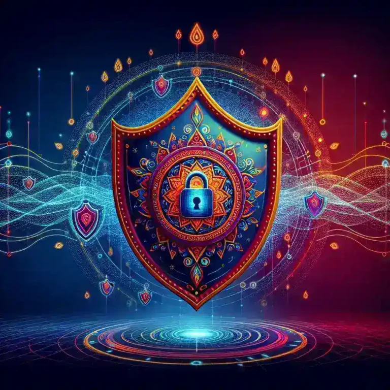"Image of BharatPe's Maha Kumbh Shield logo, symbolizing enhanced security for digital transactions, featured in an article about BharatPe's new initiative to protect users during online transactions."